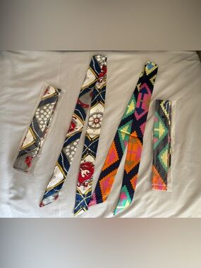 Four Twilly Satin Scarves for neck, head, bag or belt